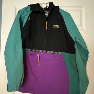 L.L. Bean Mountain Classic Anorak Jacket, Vintage Teal/Purple